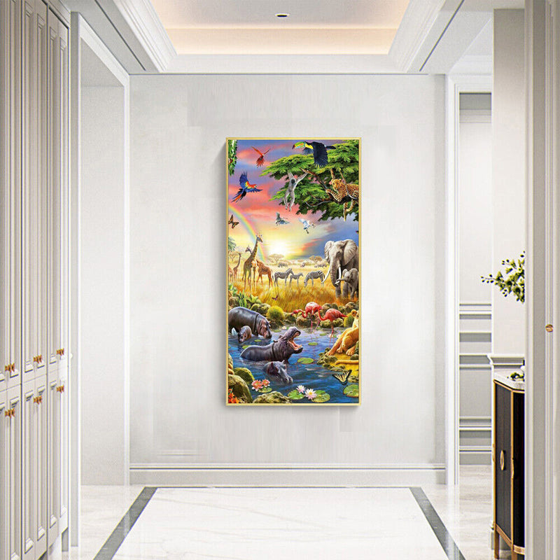 5D DIY Full Diamond Animal World Round Diamond Rhinestone Diamond Painting