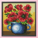 14CT Stamp Cross Stitch Kits DIY Flowers Printed Needlework Decor (H535)