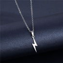 Men Metal Jewelry Lightning Pendant Stainless Steel Necklace Choker Long Chain