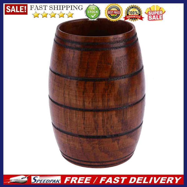 Big Belly Beer Cup Carved Classic Three-line Classical Wooden Cup