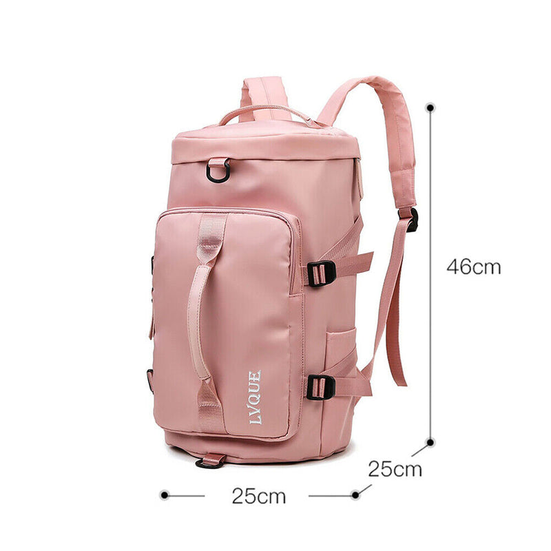 Unisex Backpack Travel Sports Compartment Gym Fitness Camping Bag (Pink) Newly