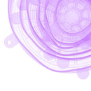 6pcs Silicone Food Fresh Saran Food Wrap Seal Cover (Purple) Newly