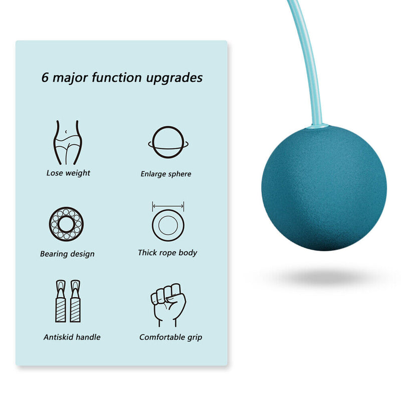 Bearing Weighted Cordless Jump Rope Fitness Speed Skipping Rope (Blue 75mm)