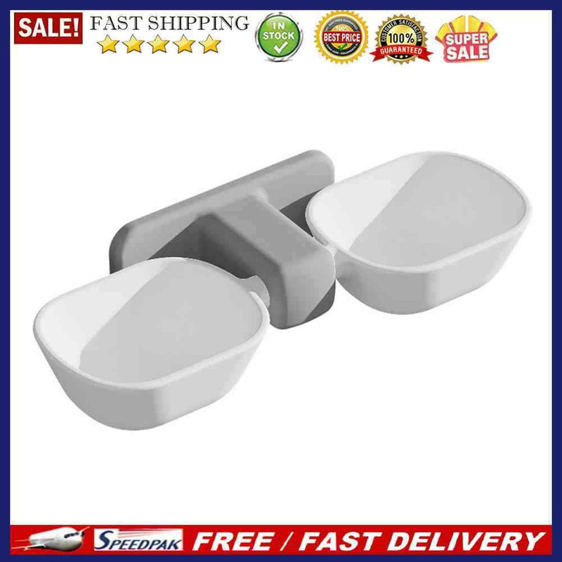 Double Pet Bowls Cats Dogs Wall Mounted Automatic Adjustable Dish Food Feeder