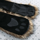 Warm Animal Fur Scarf Fluffy Plush Cap Ear Hood Shawl Glove Unisex