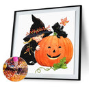 Halloween Pumpkin 5D DIY Full Round Drill Handmade Drawing Kit Diamond Painti