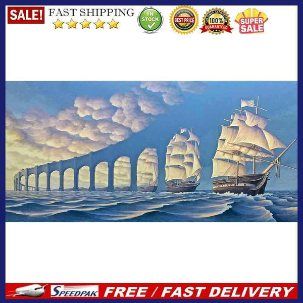 Sailboats Oil Paint By Numbers Kits DIY Canvas Wall Art Picture Craft Home