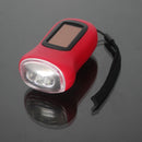 Hand Crank Solar Dynamo Torch Lamp Outdoor Emergency LED Flashlight (red)