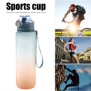 1000ML Plastic Water Bottle with Handle One-button Lock Space Cup (Blue) Newly