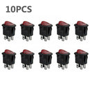 10PCS Mini 4 Pin ON-OFF Red KCD1-105 With Light Power Switch Rocker Switch