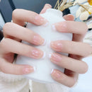 Nails Tips Full Cover Nails French White Side Short Nail with Drill False Nails
