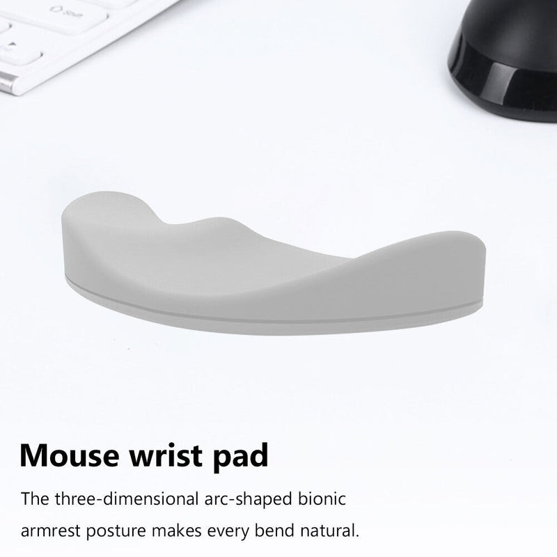 Mouse Pad Soft Silicone Wrist Rest Mouse Mat for Gaming Office PC (Grey) Newly