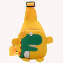 Kids Chest Bag Cute Fanny Cartoon Cross-body Money Pouch (Yellow Dinosaur)