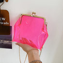 Fashion Transparent PVC Shoulder Bags Women Girls Clip Buckle Crossbody Bags