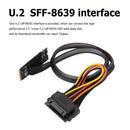 M2TO8639 M.2 M-Key to U.2 SFF-8639 Cable Adapter w/ SATA 15-Pin Female Connector
