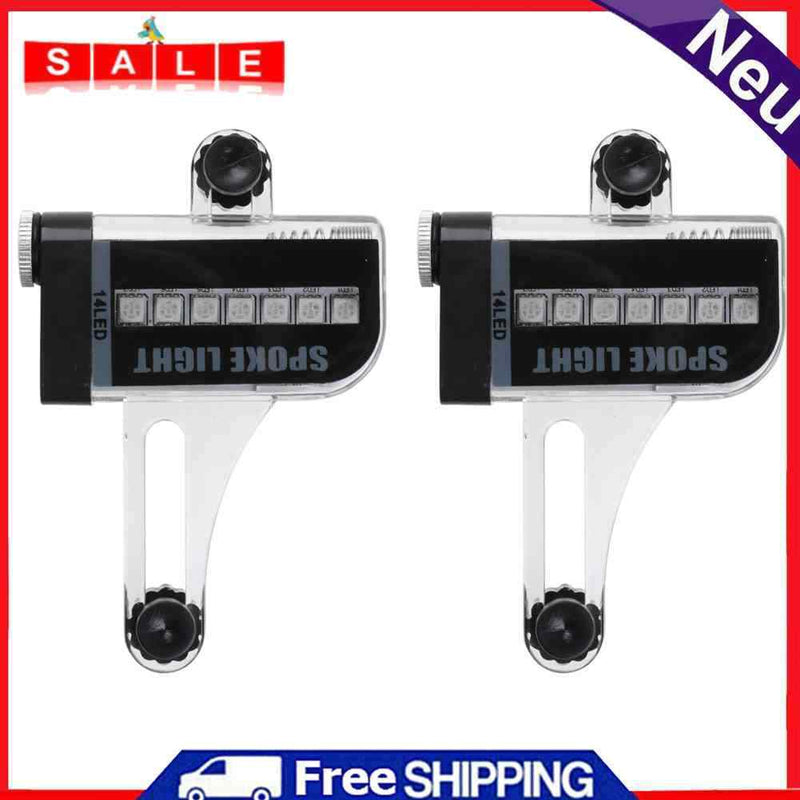 2pcs Waterproof Bicycle Spoke Light LED Mountain Bike Wheel Safety Warning Lamp