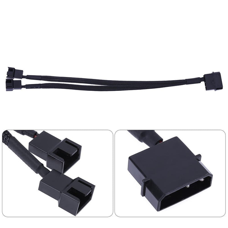 4pin IDE Molex to 2-Port 3Pin/4Pin Cooler Cooling Fan Splitter Cable