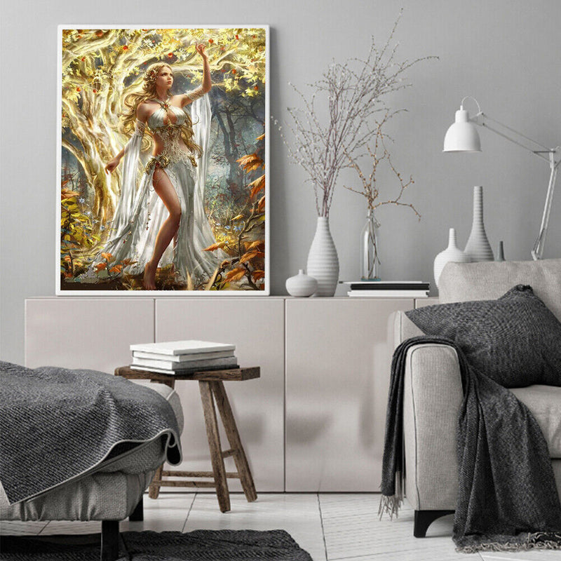 Canvas Painted Oil Paint By Numbers Goddess Forest Modern Bedroom Wall Arts