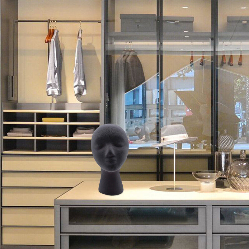 Female Styling EPS Flocking Head Mold Wig Glasses Holder Stand Rack (Grey) Newly