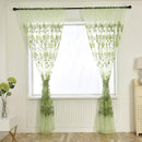 Peony Flower Offset Printing Curtain Yarn Tulle Curtain for Decor(Green)