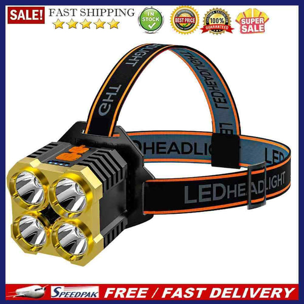 USB Rechargeable Portable Flashlight Outdoor Camping Hiking Headlight Headl