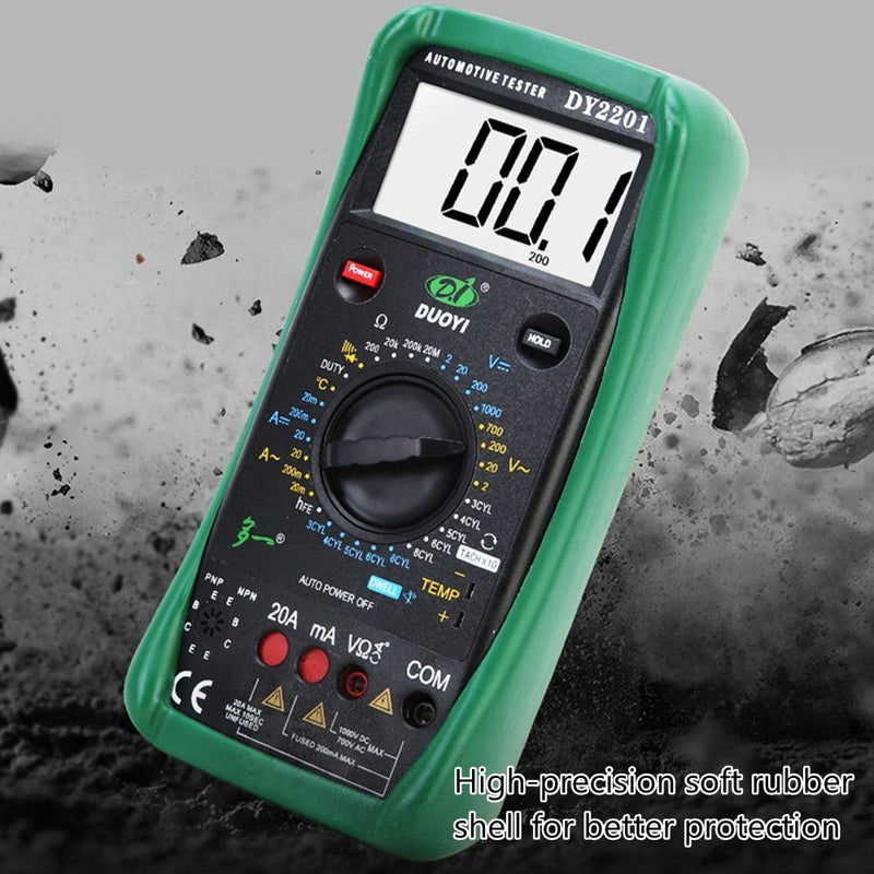 Dwell Angle Temperature with Test Leads Digital Automotive Tester Multimeter