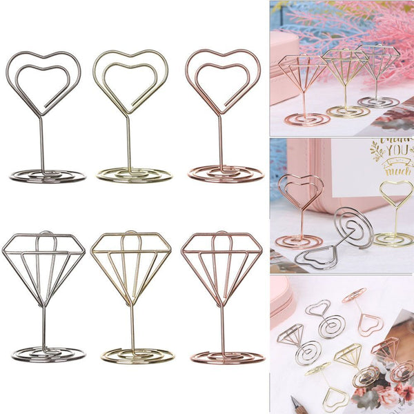 Wedding Supplies Table Numbers Holder Place Card Clamps Stand Photos Clips