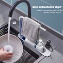 Telescopic Sink Storage Rack Holder Adjustable 2-in-1 Sink Organizer (Blue)