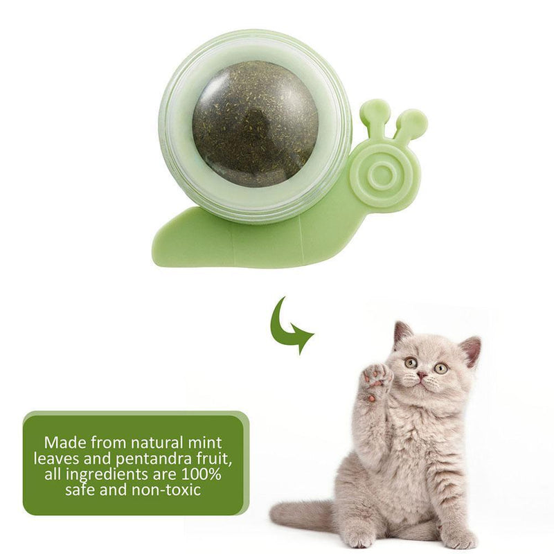 Cat Catnip Rotating Ball Cleaning Teeth Molar Interactive Pet Toys (Green)
