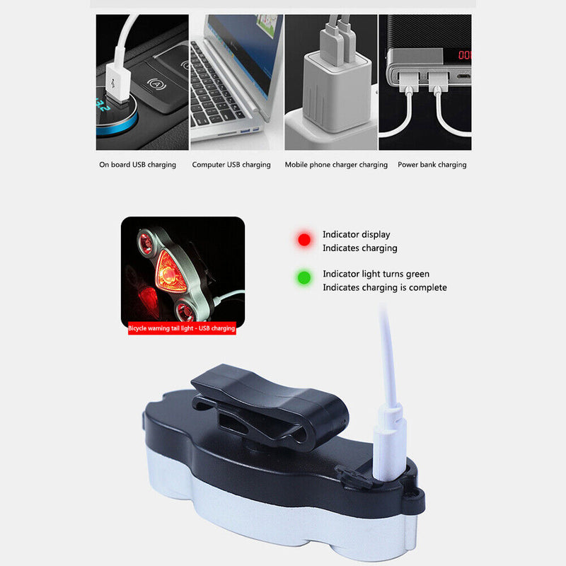 #A USB Rechargeable LED Bicycle Taillight Night Warning Rear Lamp Cycling Equipm