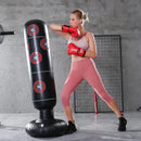 Inflatable Boxing Bag Train Punching Stand Fitness Equipment (Black 1.6m)