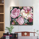 Peonies in Bloom Oil Paint By Numbers DIY Handpainted on Canvas Home Decora