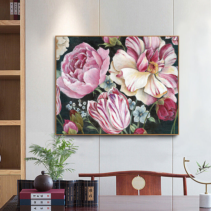 Peonies in Bloom Oil Paint By Numbers DIY Handpainted on Canvas Home Decora