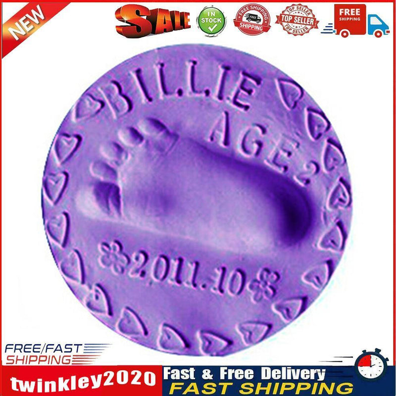 20g Baby Care Hand Foot Inkpad Soft Clay Washless Footprint Mud (Purple) Newly