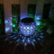 Solar LED Hollow Hanging Ball Light Outdoor Waterproof Garden Lamp (Blue) Newly