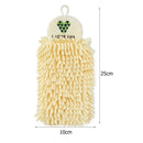 Soft Chenille Hand Towel Kitchen Bathroom Super Absorbent Towels (Yellow)