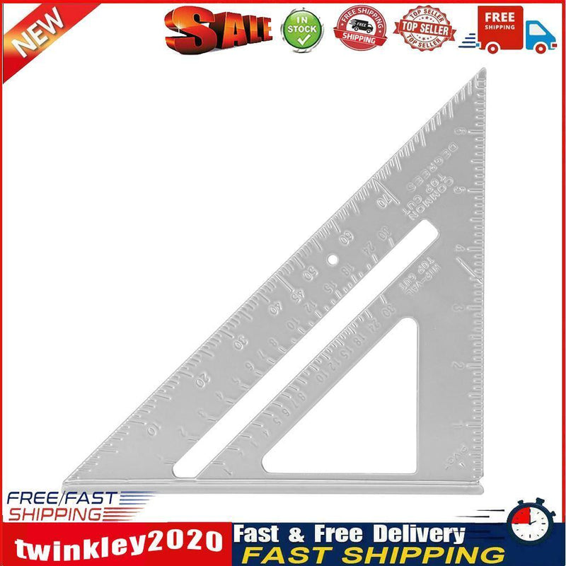 7 inch Triangle Ruler Angle Protractor for Building Framing Tools (Grey) Newly