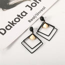 Simple Accessories Jewelry Women Black Geometric Earrings Long