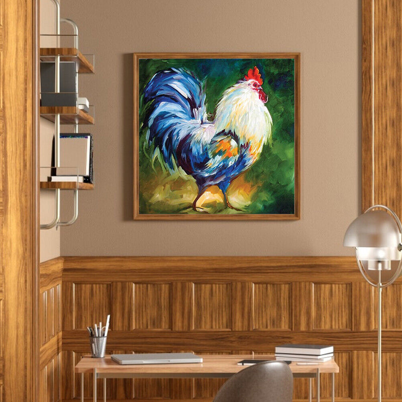 Acrylic Oil Painting By Numbers Rooster Handmade Digital Picture Home Wall Decor