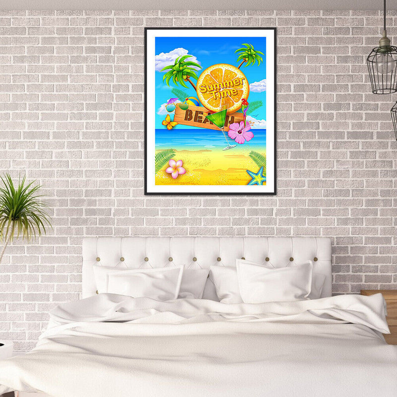 5D Diamond Painting Kit DIY Beach Summer Full Square Drill Mosaic Picture Decor