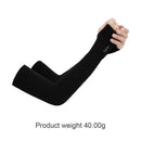 2pcs Ice Silk Sunscreen Cuff Summer Riding Running Cool Arm Sleeves (Black)