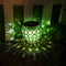 Solar LED Hollow Hanging Ball Light Outdoor Waterproof Garden Lamp (Green) Newly