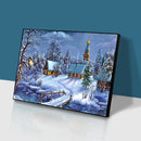 Snowy village 50x40cm Oil Paint By Numbers Picture DIY Painting HY2106002