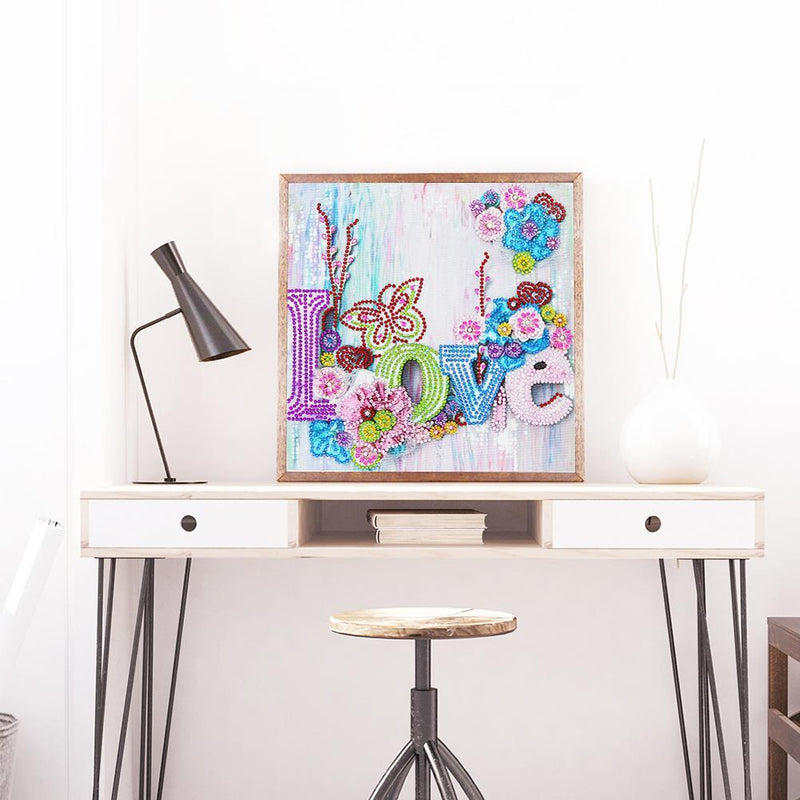 5D DIY Special Shaped Diamond Painting Love Cross Stitch Kit Home Bedroom Decor