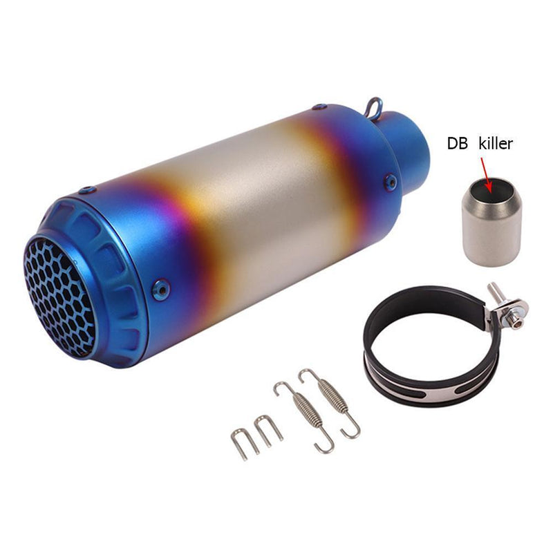 Universal Stainless Steel 89mm Motorcycle Exhaust Pipe Muffler Tools (Blue)