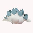 Women Cartoon Hit Color Dinosaur Shoulder Bag Leather Mini Purse (White)