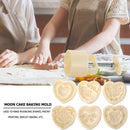 Heart Mooncake Mold Hand Pressure Biscuit Mould Bake Pastry Decor Bakeware