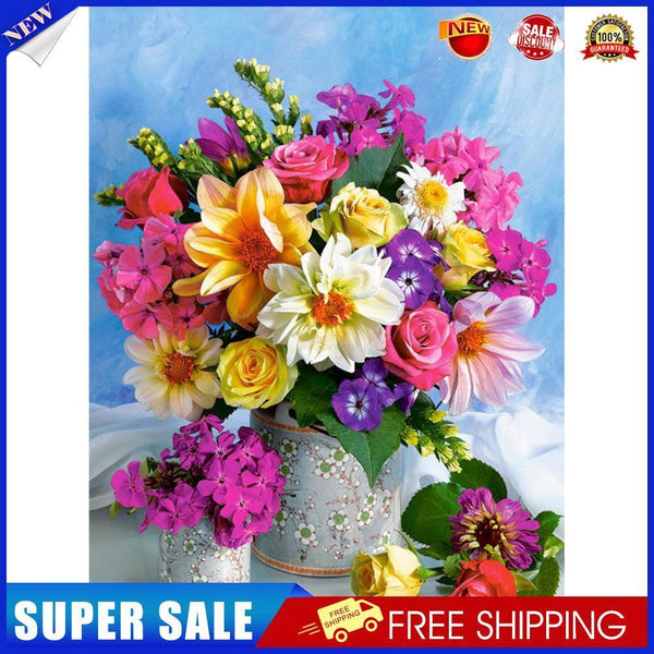 30x40cm Oil Painting By Number Colorful Flower Cluster DIY Drawing No Frame