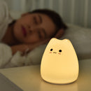 Cute 7 Color LED Night Light Soft Silicone Cat Pat Lamp Kids Gifts (Cute) Newly