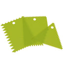 3pcs/Set Cake Icing Scraper Wave Serrated Scraper Baking Tool(Green)
